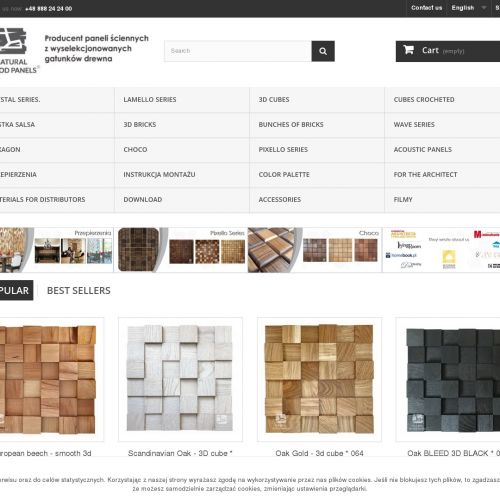 Panel na ścianę z naturalnych kostek drewnianych