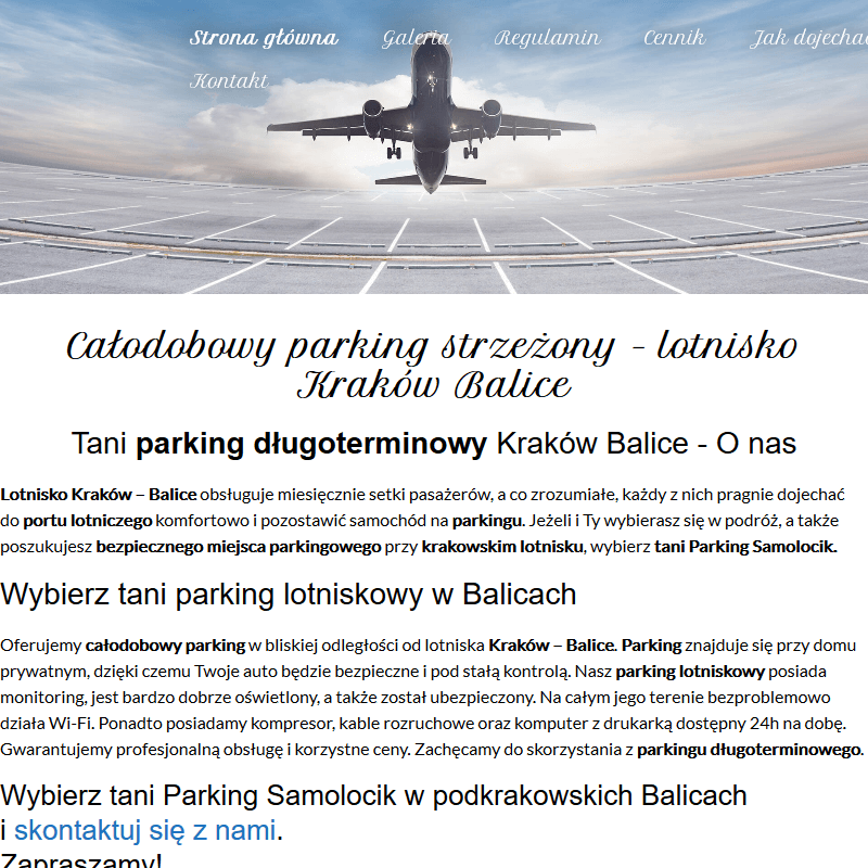 Kraków - tani parking balice