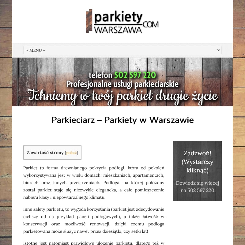 Usługi parkieciarskie - Warszawa